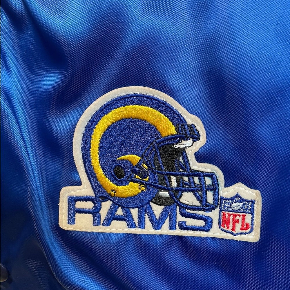 Vintage 80s Swingster Men's NFL St Louis Rams Satin Bomber Jacket sz XL - Picture 3 of 4